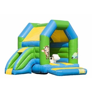 Springkussen Midi Multifun Boerderij met Suikerspinmachine